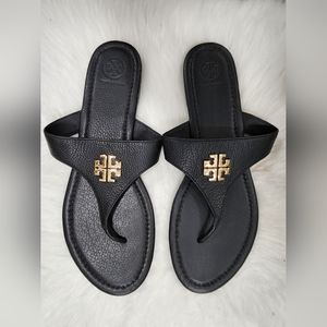 Women's Tori Burch black slip on sandal 11m